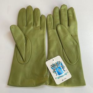 Split Pea Leather Cashmere-lined Hand Gloves